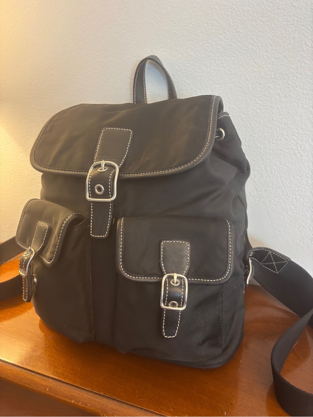Vintage Coach Black Nylon Cargo Backpack Bag 4290 - Picture 2 of 16